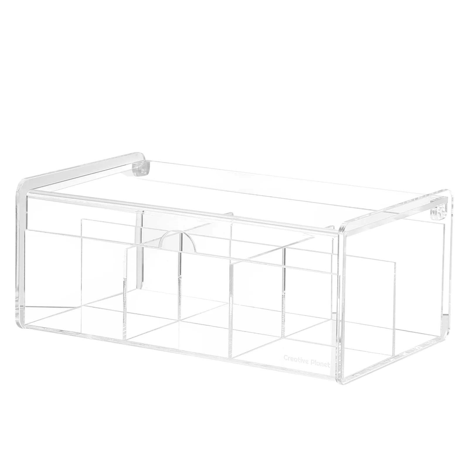 

Tea Storage Organizer Holder Box Acrylic Bin Sugar Containers Container Coffee Compartments Organiser Kitchen Case Packet Clear