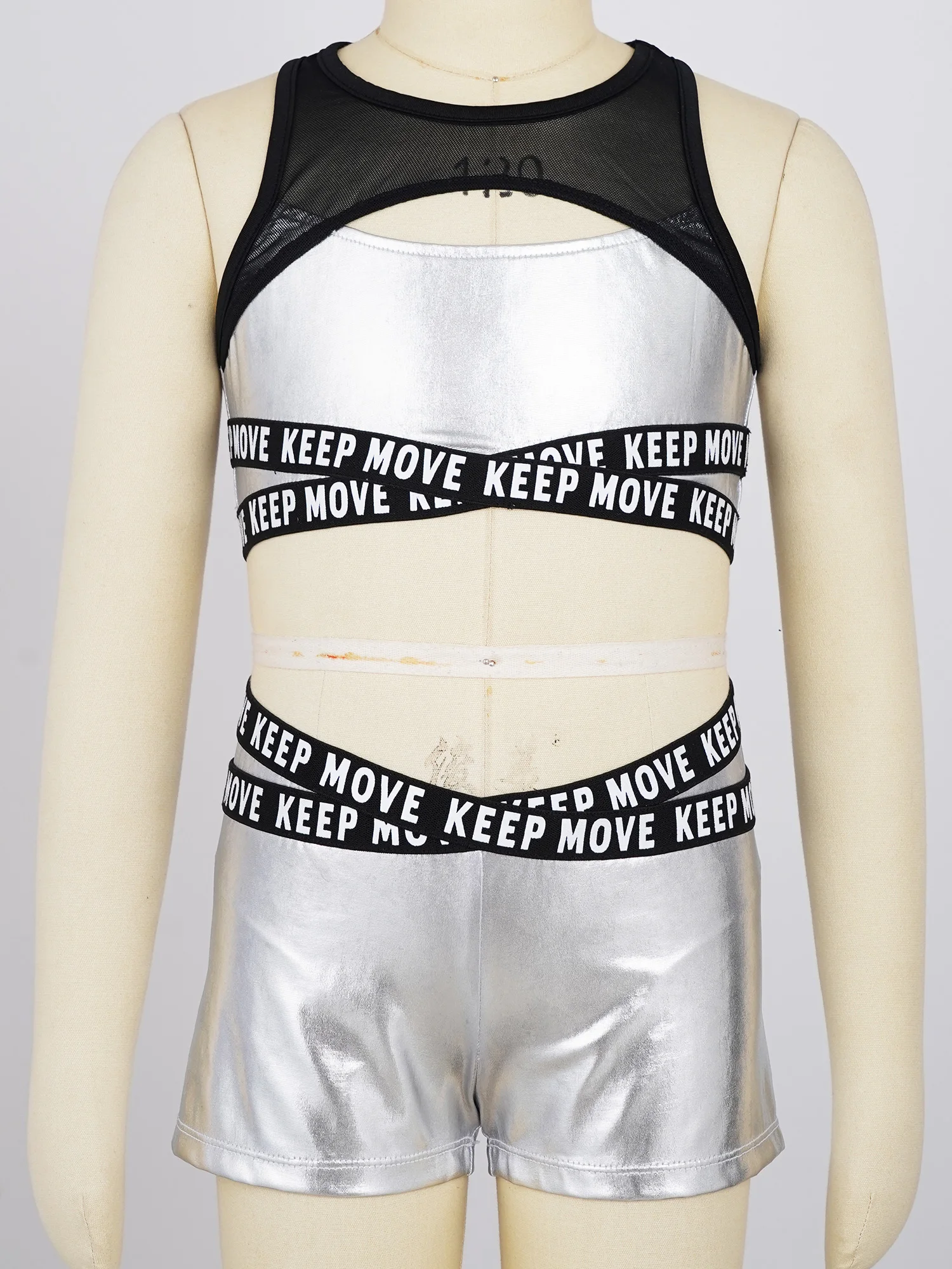 Детская блестящая прозрачная сетчатая Спортивная одежда для девочек