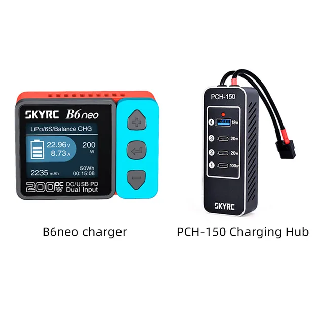 SkyRC B6neo blue + PCH150 Charging Hub