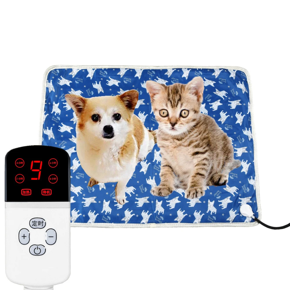 Электрическое одеяло для домашних животных под заказ, Водонепроницаемая мини-грелка с контроллером таймера, с защитой от укусов, кровать для милых собак, кошек, кроликов