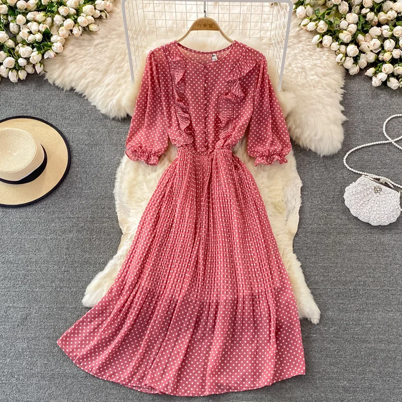 

Летнее нежное приталенное плиссированное платье с высокой талией, gray22