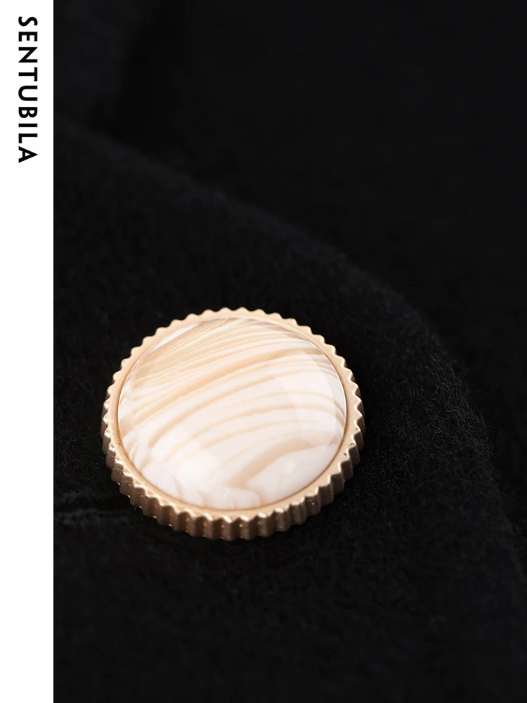 Женское шерстяное пальто SENTUBILA 100% элегантное удобное толстое теплое