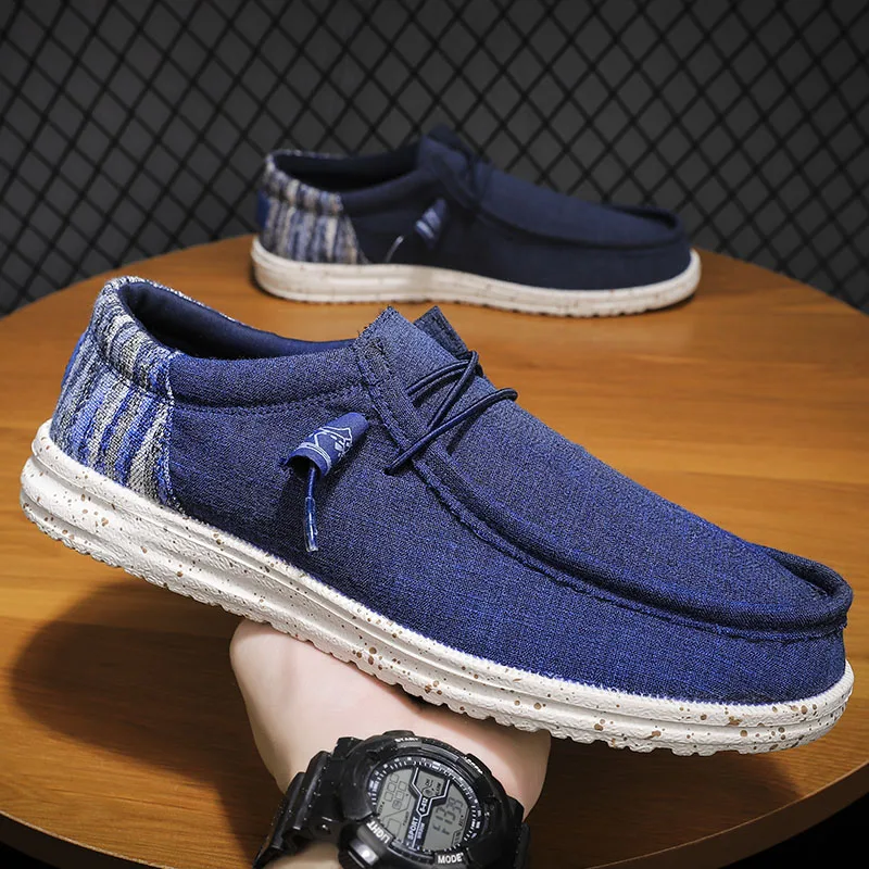 Breathable Summer  Men Loafer Fashion Casual Flat Hard-Wearing Outdoor Men's Canvas Boat Shoes Deck Shoes S12860-S12882