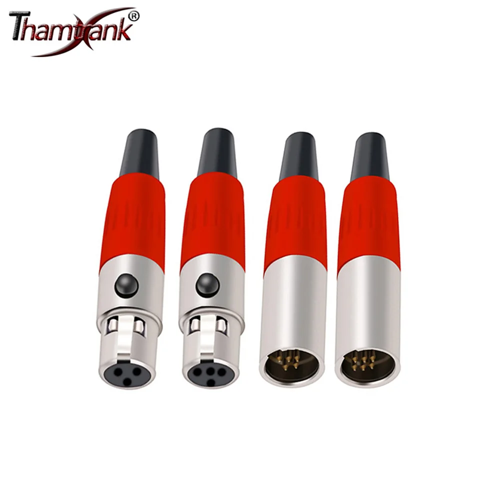 4pcs Female/Male Plug Jack 3/4/5/6Pins Mini XLR MIC Cable Wire Connectors Small XLR Socket Microphone Soldering