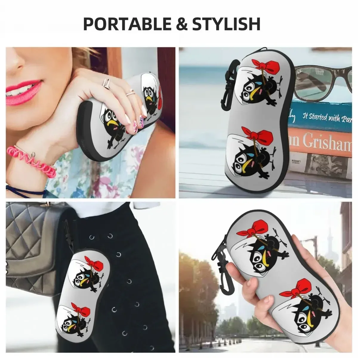 Пользовательский грустный черный куриный футляр для очков Calimero Shell унисекс