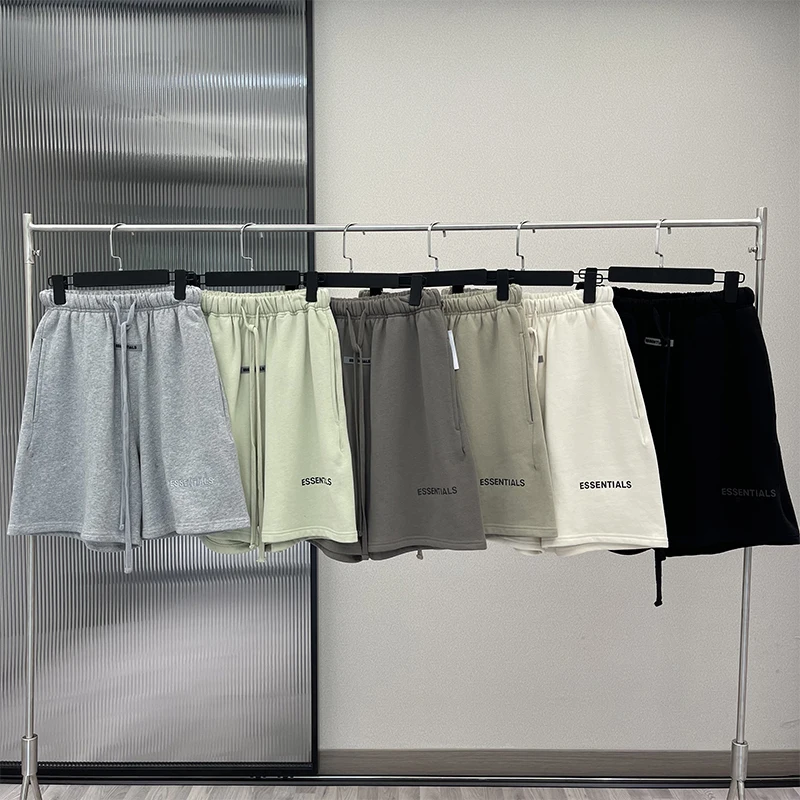 

Essentials Shorts Summer High Quality Street Hip Hop Sweatpants 100%Cotton Reflective Letter Print Men and Women Casual Short