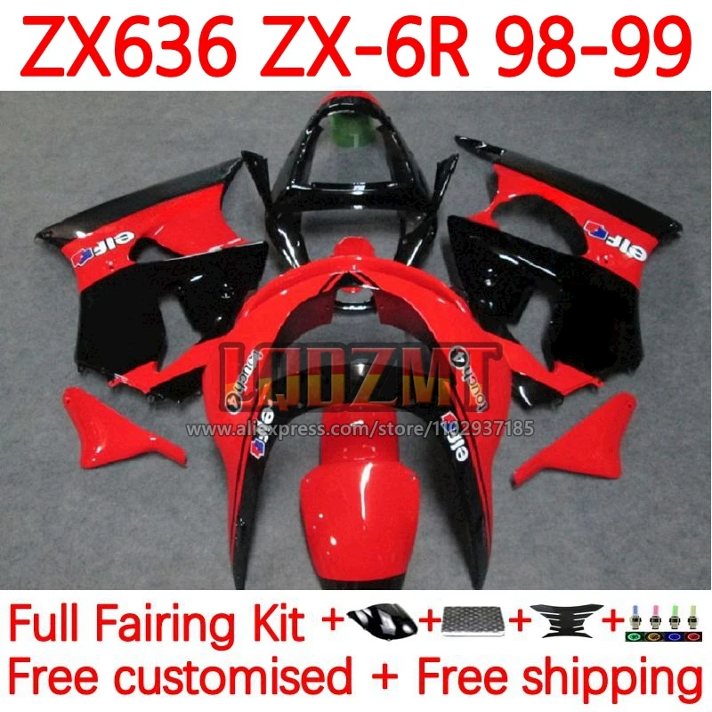 

Frame For KAWASAKI NINJA ZX-6R ZX600 ZX600CC 98-99 red black ZX 636 6R 600 ZX636 ZX6R 1998 1999 ZX-636 98 99 Fairings 52No.4