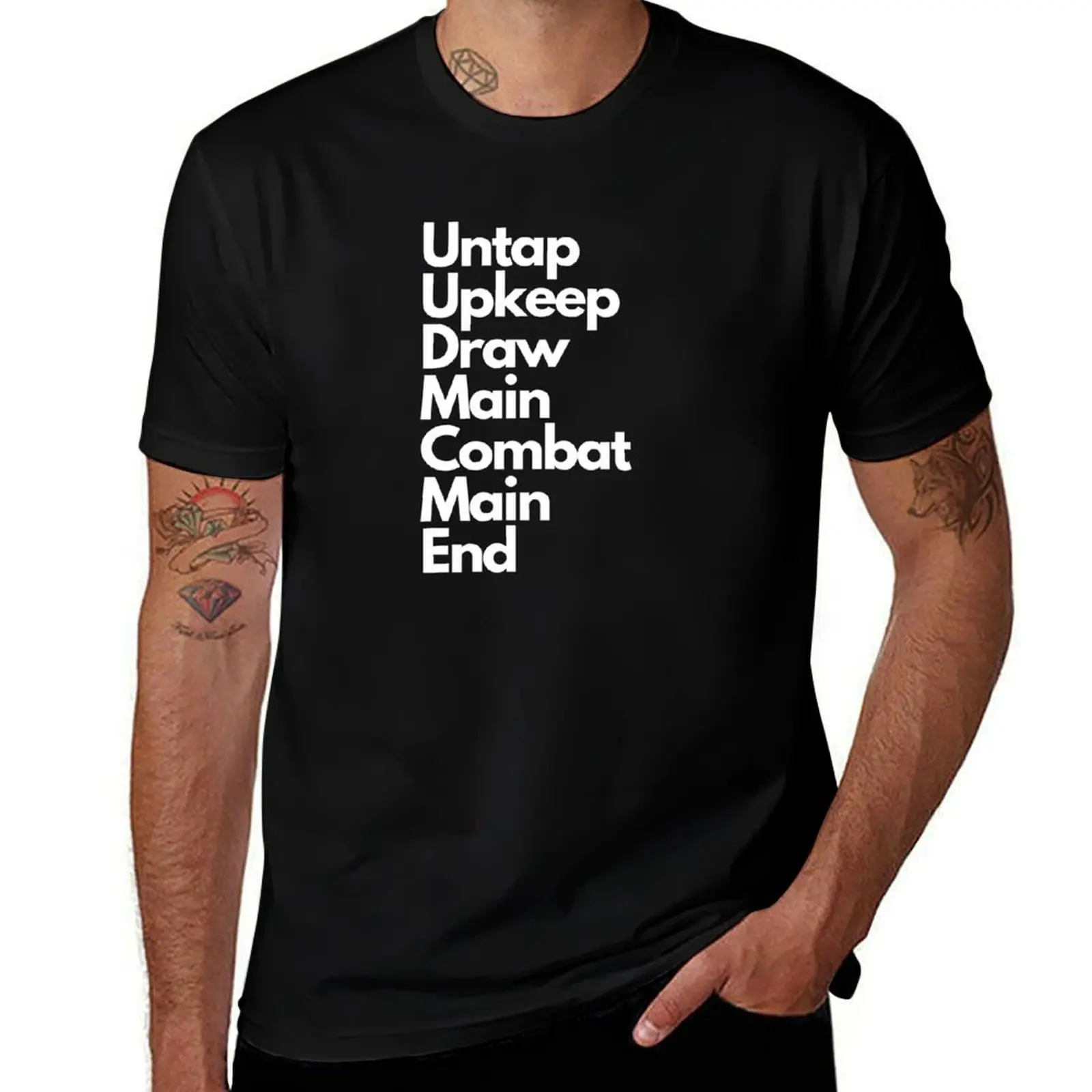 MTG Essential - Untap Upkeep Draw ... в белой футболке с графикой летняя одежда синяя архівная