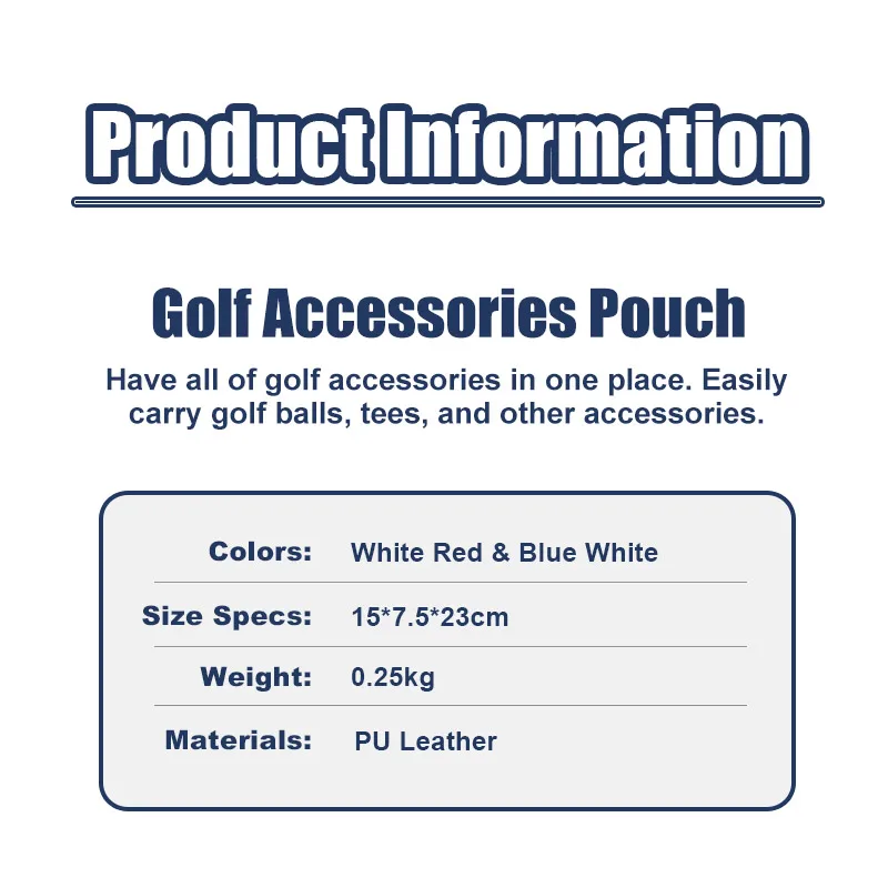 PLAYEAGLE 2023 Unisex Golf Pouch Bag Handbag PU Matreial Larger Capacity Mini  With Zipper For Men Women