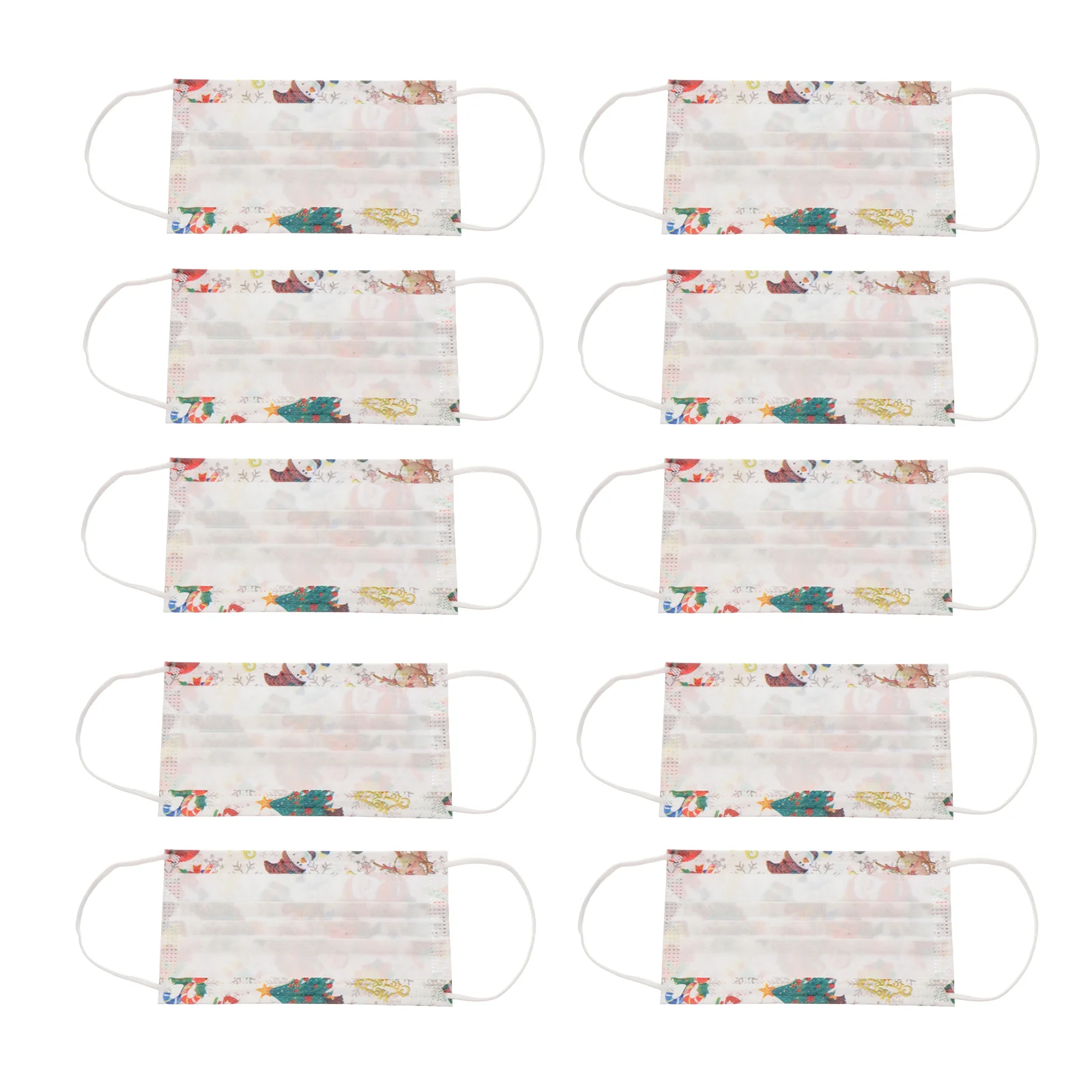 

50Pcs Christmas Printed Masks Disposable Masks Facial Decors (Type D, Adults)