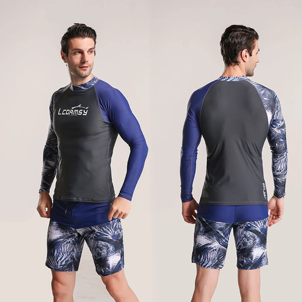 

Men's Fashion Split Stitching Printing High-Elastic Comfortable Surfing Suit Beach Sunscreen Quick-Drying Swim Surfing Suit 2022