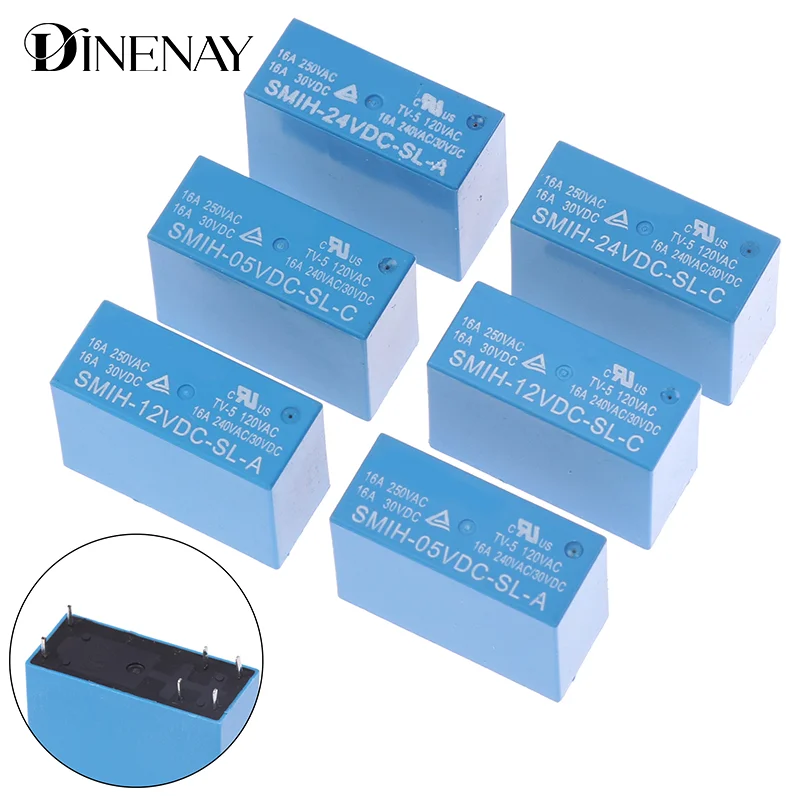 SMIH-05V/12V/24V DC-SL-A -SL-C 5V 12V 24V 16A 6pin 8Pin релейный регулятор цепи