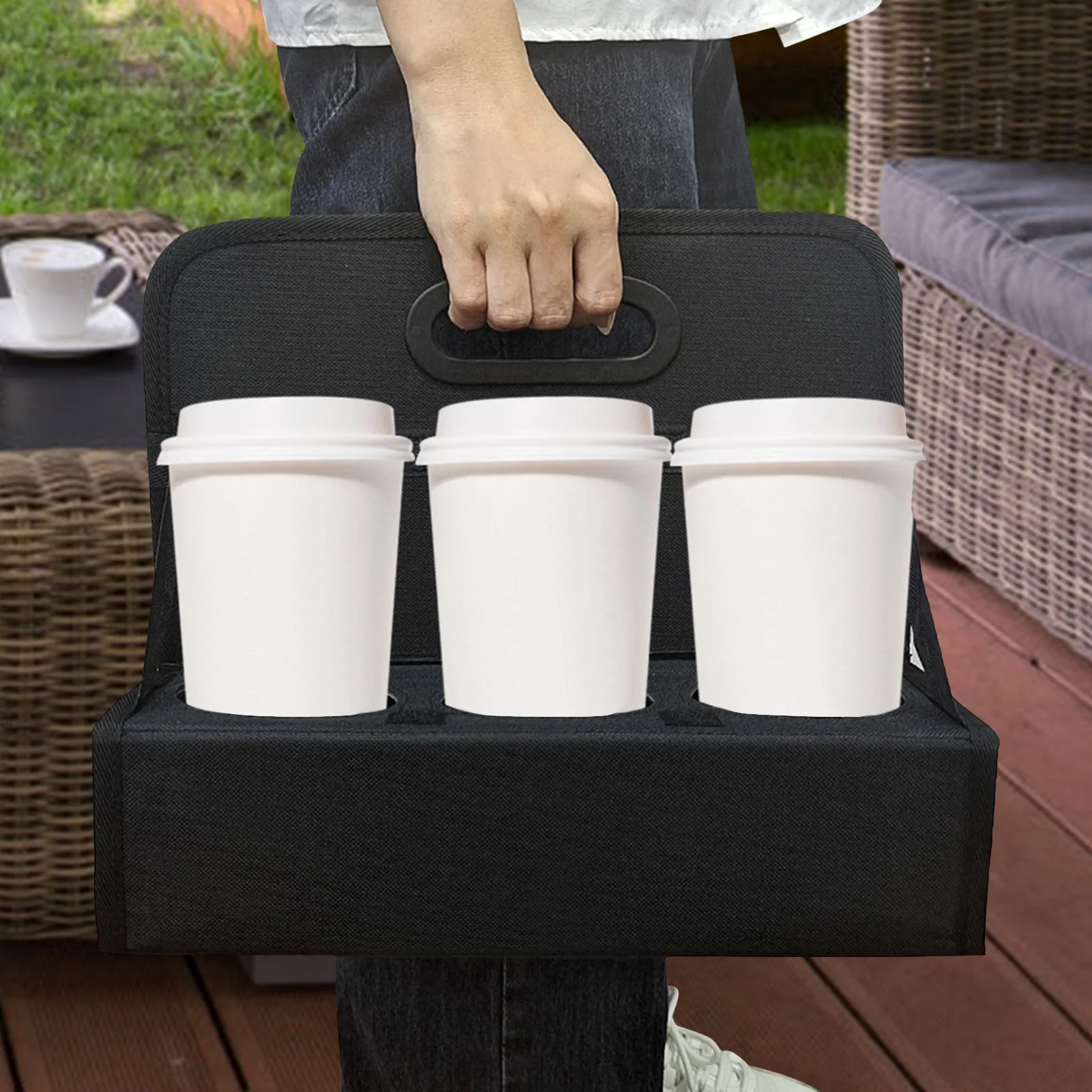 

Portable Drink Carrier Collapsible Tote Bag Reusable Cup Holder Handheld Coffee Takeaway Bags For Food Delivery And Take Out