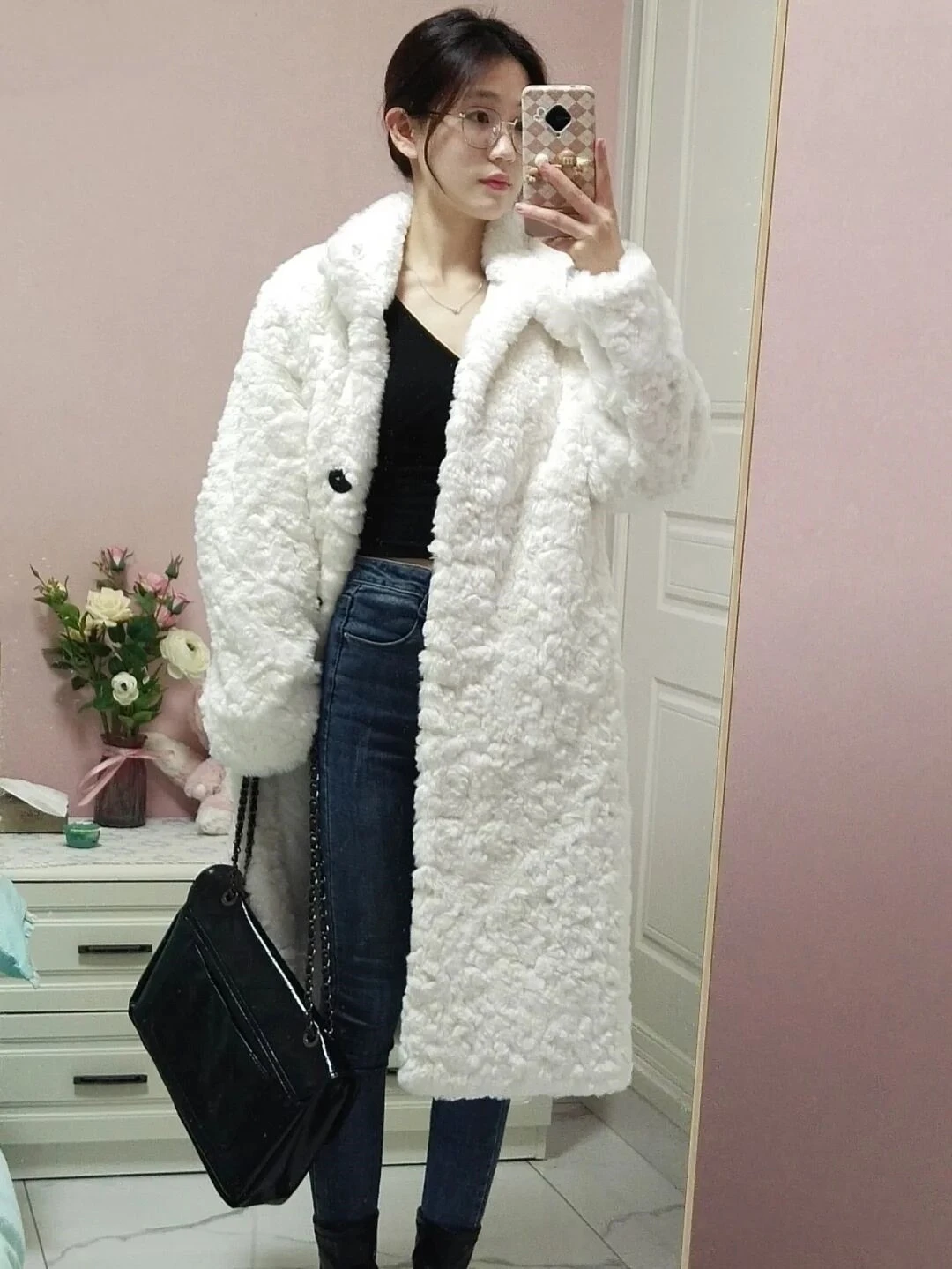 winter jacket women 2022 Lamb Fur Coat Women's Imitation Rabbit Wool Parkas Korean Version Medium Long Loose Stand Collar Coats