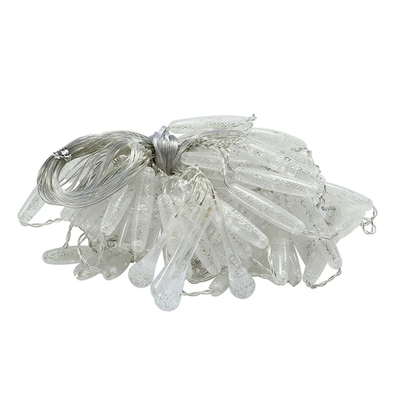 

8 Hanging Water Drop String Lights 2.5M Outdoor Bedroom Home Party Wedding Decoration LED Curtain String Lights EU Plug