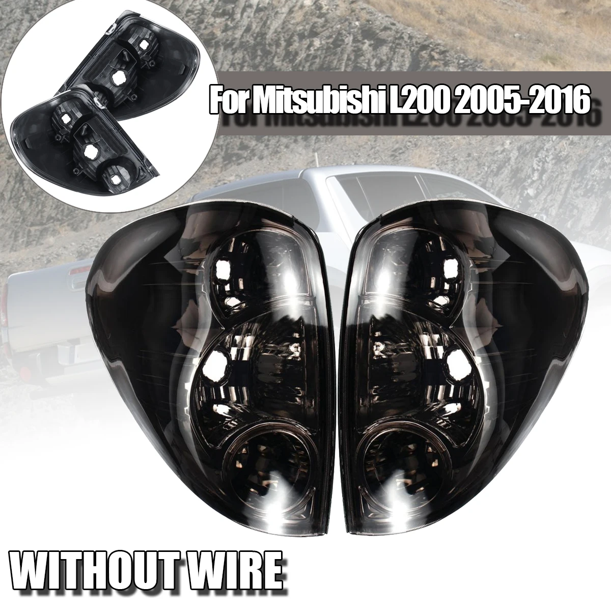 

Автомобильный задний фонарь, стоп-сигнал с проводкой для Mitsubishi L200 Triton Colt 2005-2015, сменный дым, Автомобильный задний фонарь s