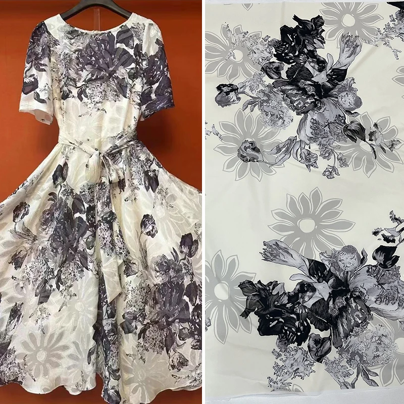 

Весна/Лето Европейская и американская мода, чистая хлопковая ткань с принтом, женская одежда, высококачественная ткань с чернильным рисунком