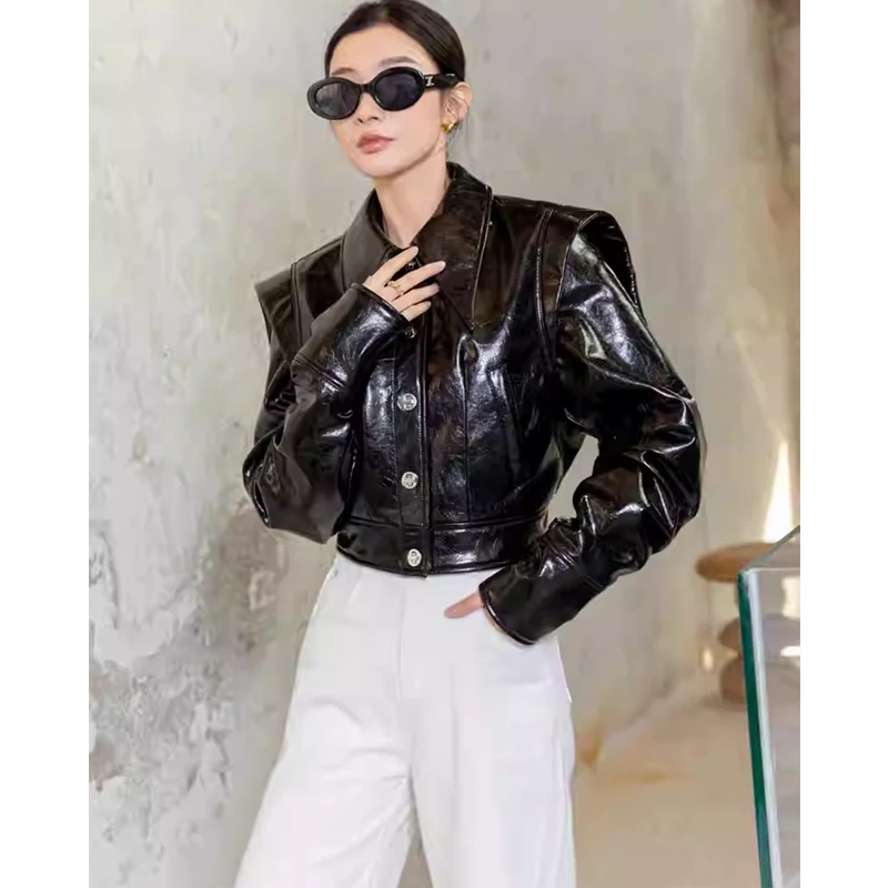 Винтажная уличная одежда женские куртки из натуральной овчины модные