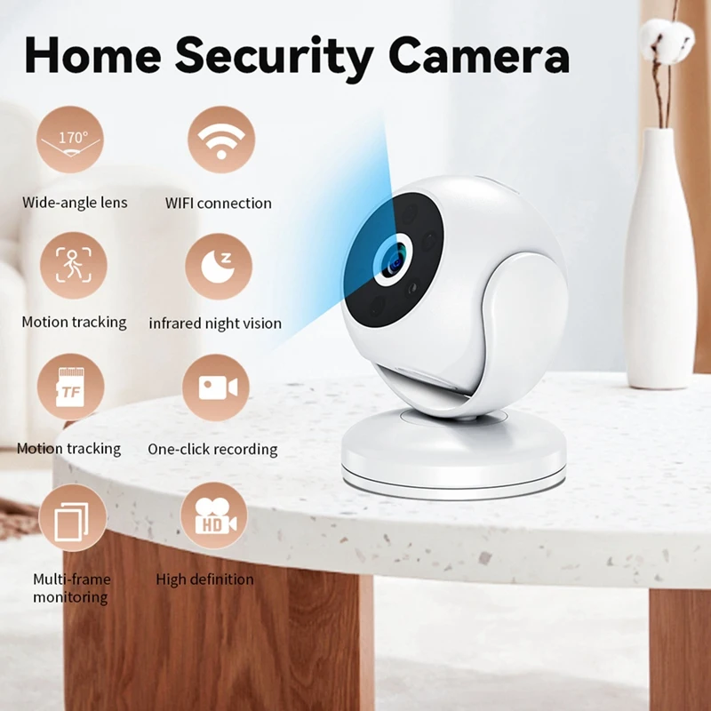 Внутренняя IP-камера Wi-Fi 1080P Super HD с панорамированием и наклоном двусторонняя