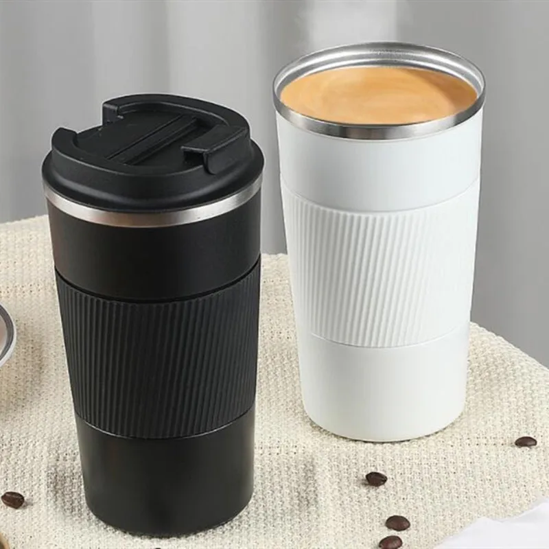 

380ml/510ml Portable Stainless Steel 304 Coffee Mug with Non-slip Case Thermos Mug Travel Thermal Cup Thermosmug for Gifts