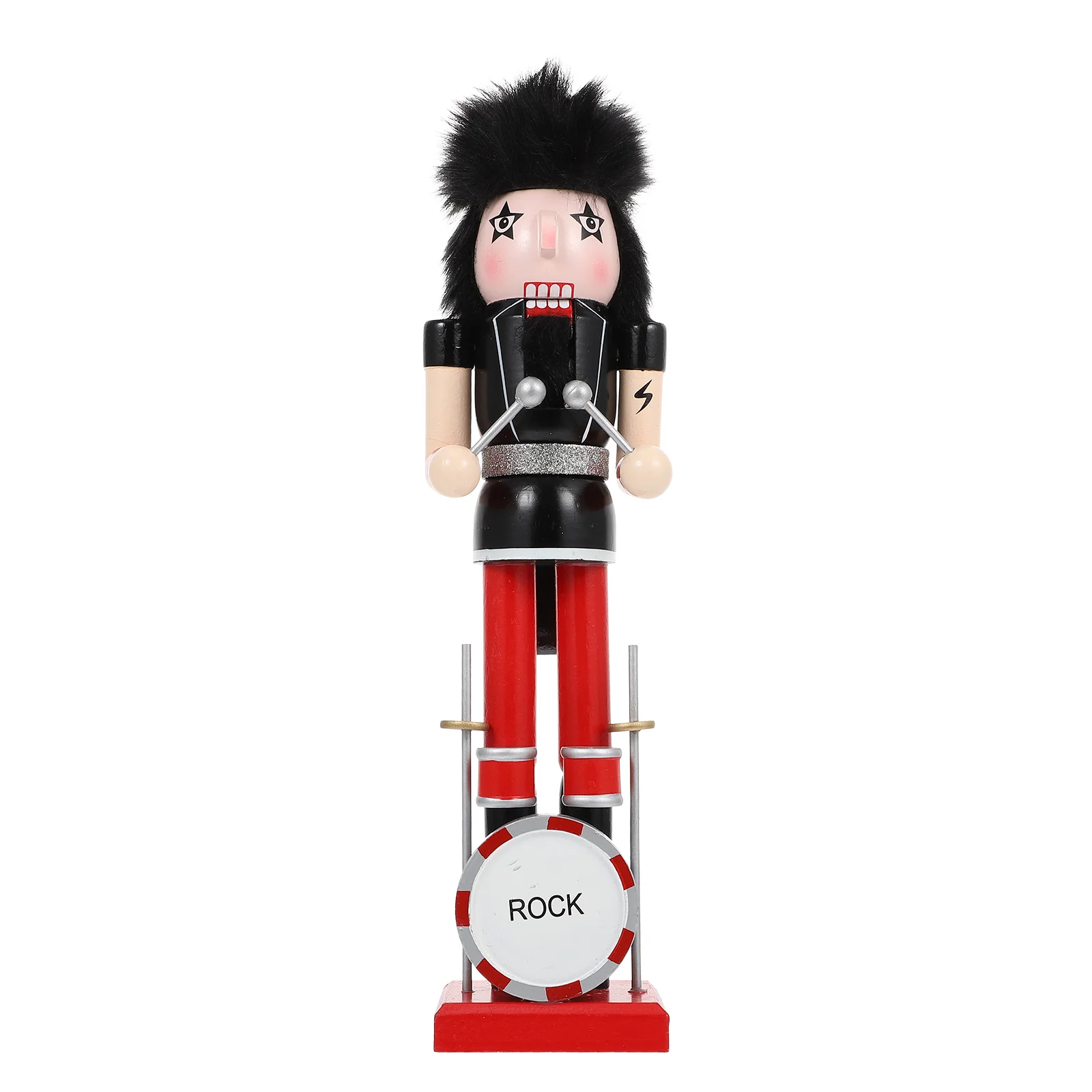 

Rock The Nutcracker Figure Xmas Decor Christmas Party Ornament Tree Ornaments Number Desktop Wood Wooden Adornment Supplies