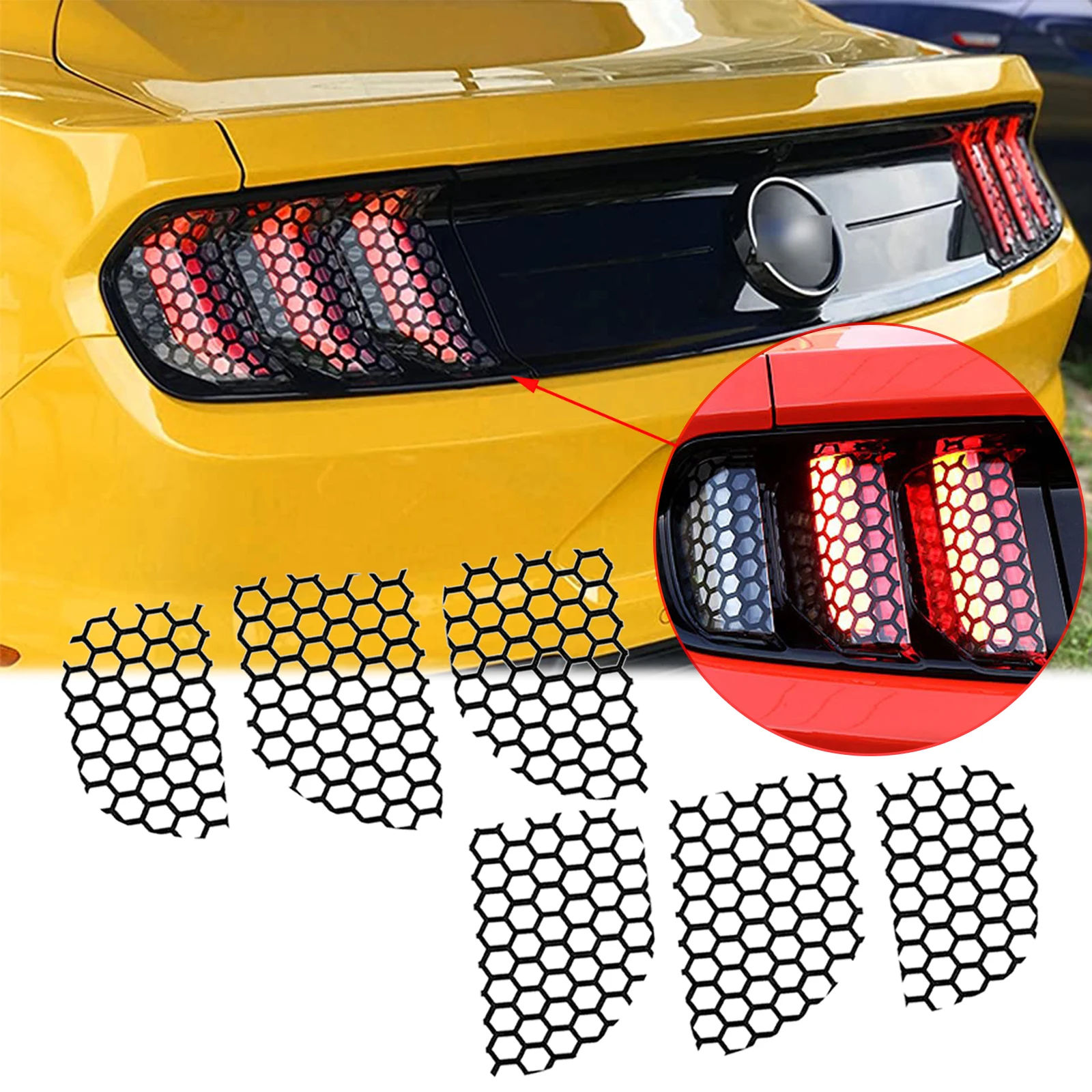 

6 шт., наклейки для заднего фонаря Ford Mustang 2015-2017