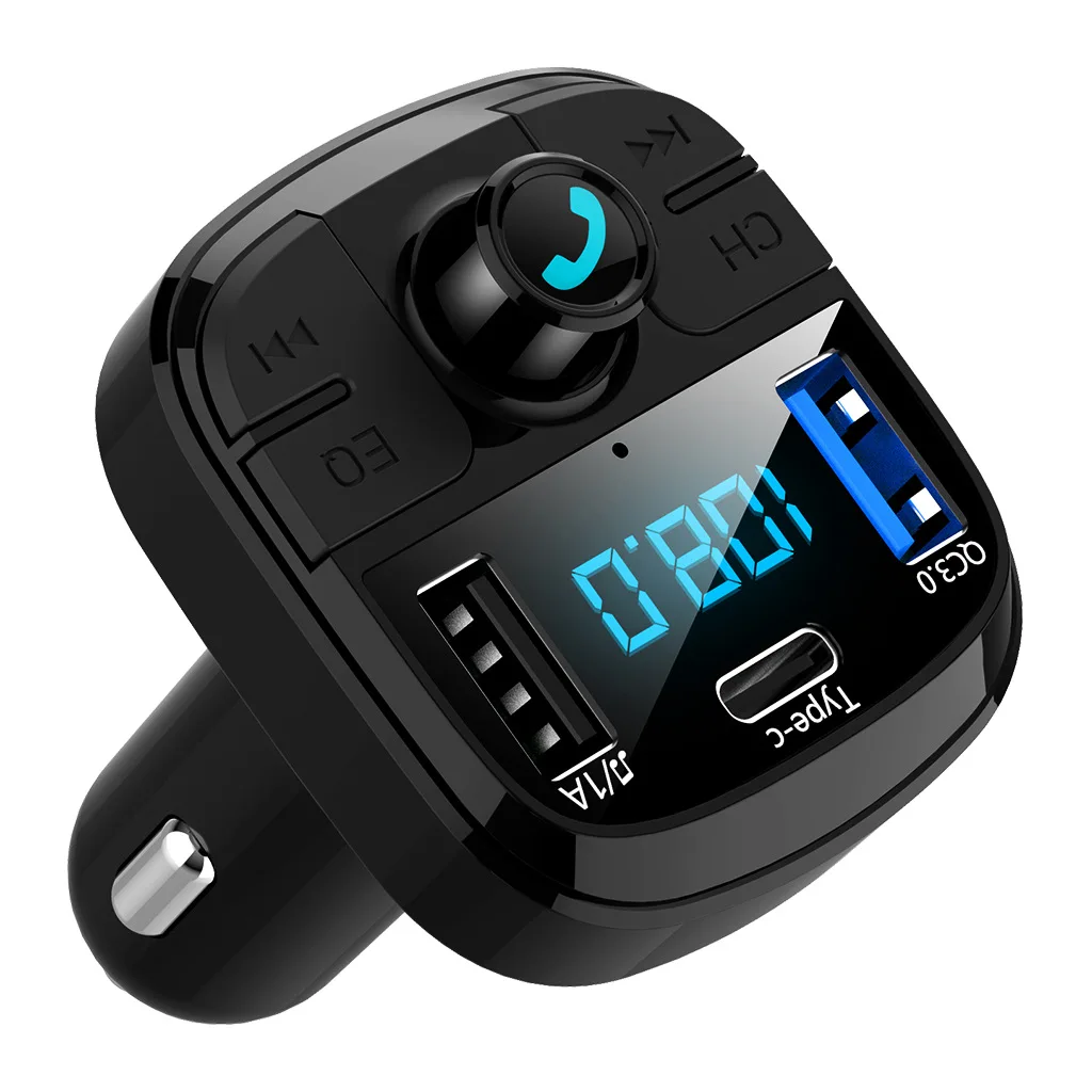 

Type C + QC 3.0 BT29 Car MP3 Player Car Bluetooth Hands-free FM Transmitter One Button EQ Bass QC3.0 New Car Charger