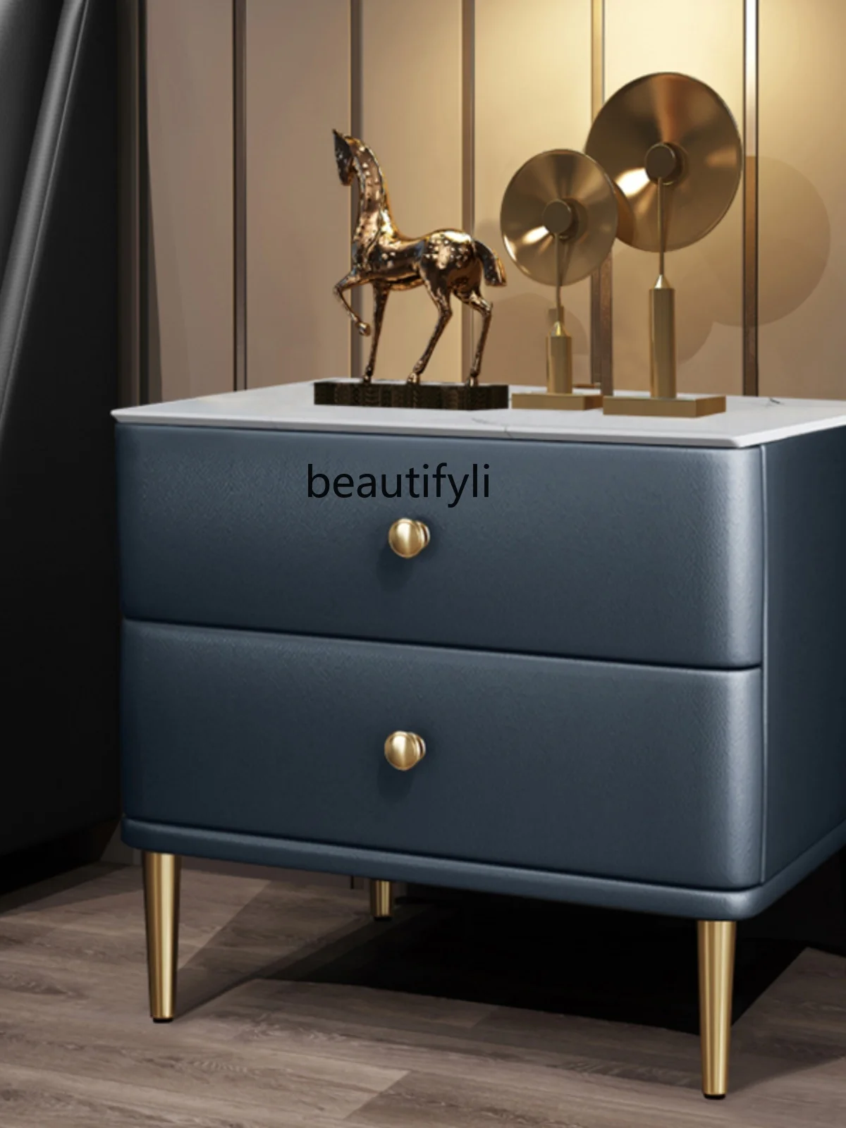 Каменная тарелка Круглый Угловой прикроватный столик с защитой от столкновений