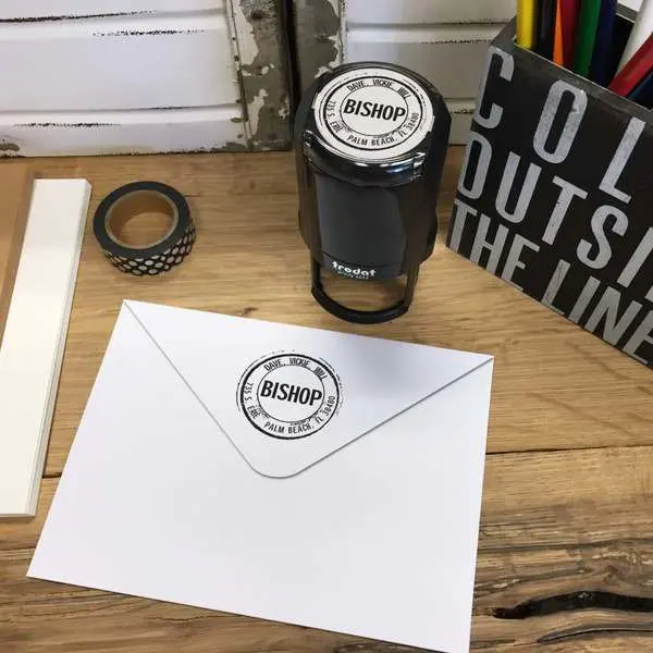 

Round Self-Inking Rubber Stamp - The Bishop