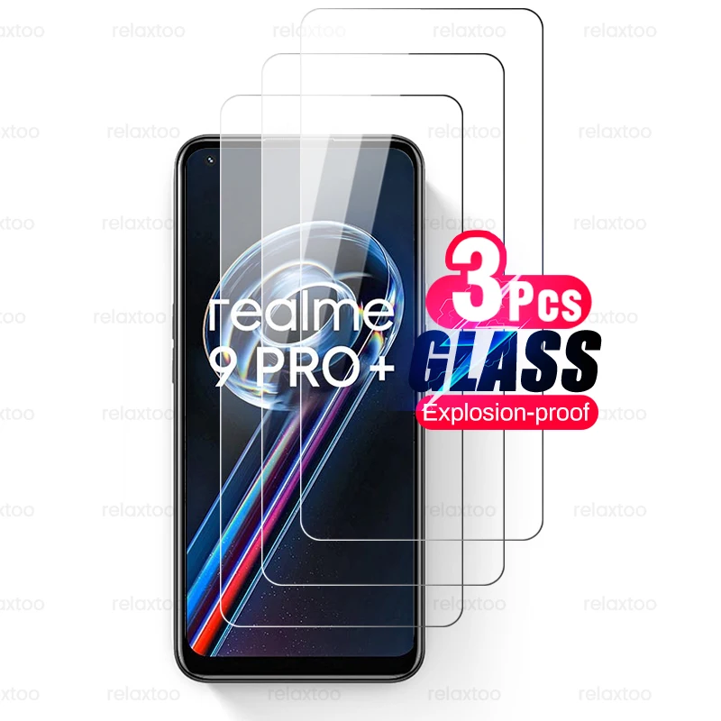 

Защитное стекло для realme 9 pro plus, пленка для экрана из закаленного стекла, 3 шт.