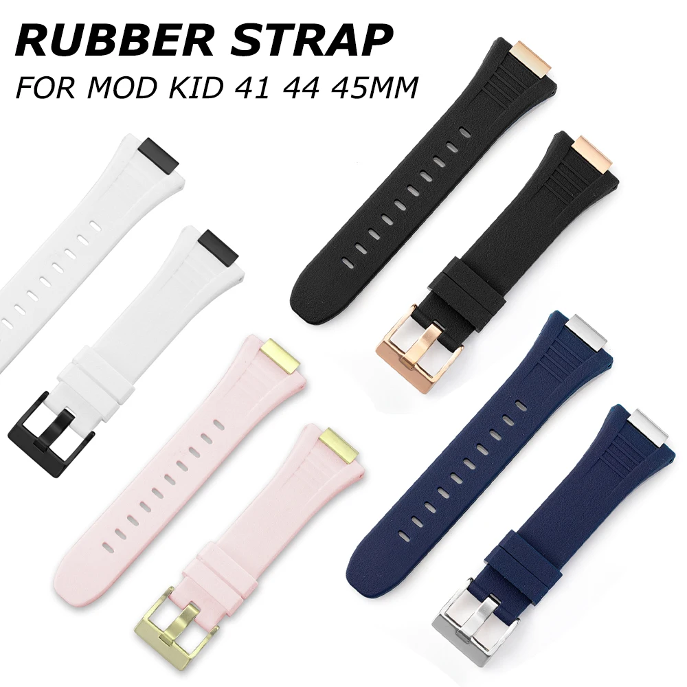 

Ремешок резиновый для Apple Watch 8 7 41 мм 45 мм, силиконовый браслет для iWatch 6 5 4 se 44 мм, только для модификации комплекта