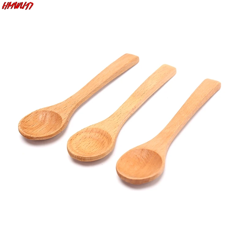 

1Pc Household Small Mini Wooden Round Bamboo Spoon Soup Tea Coffee Salt Spoon Jam Scoop DIY Kitchen Cooking Utensil Tool Cutlery
