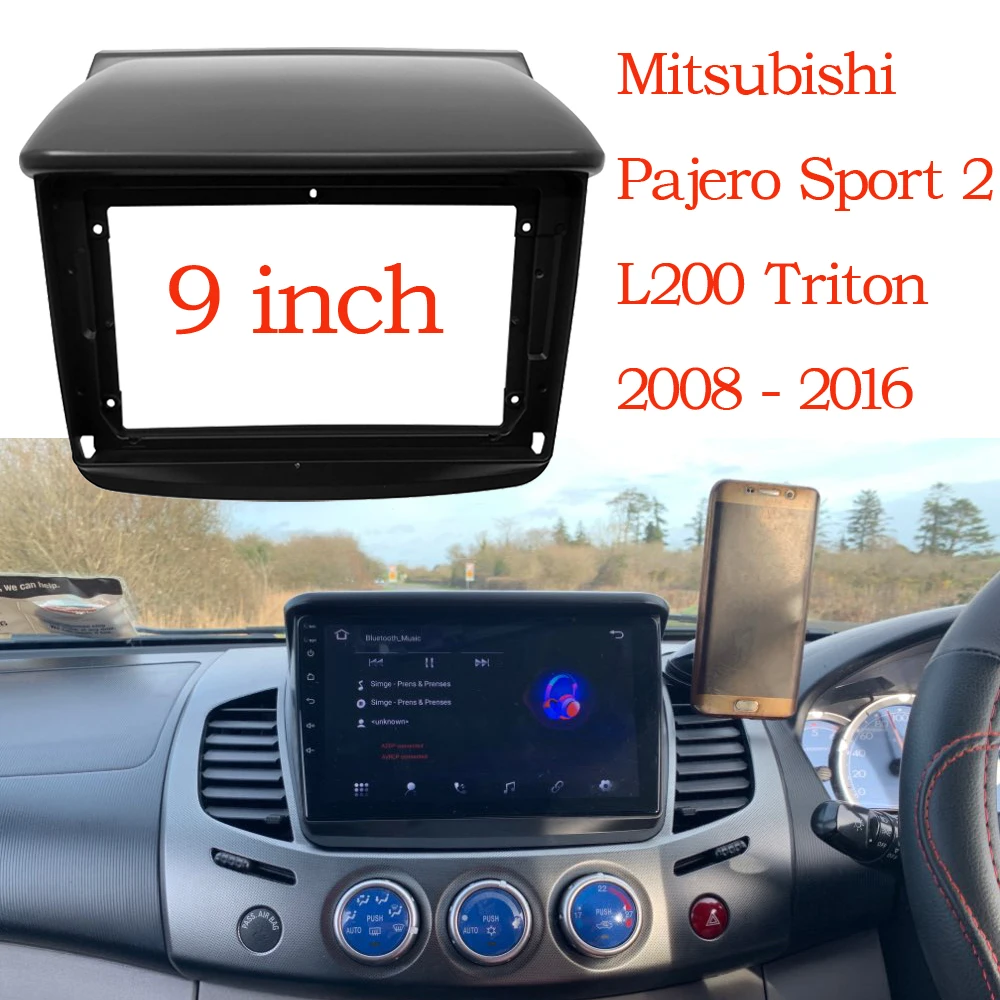 Автомобильный радиоприемник 9 дюймов для MITSUBISHI Pajero Sport L200 Triton 2008-2016, рамка приборной панели, 2 Din, DVD, Gps, Mp5, Android плеер
