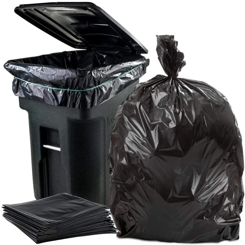 

50 Pcs/Set Big Capacity Garbage Bag Heavy Duty 15 Gallon Extra Large Commercial Trash Bag Garbage Yard Black Universal TrashBag