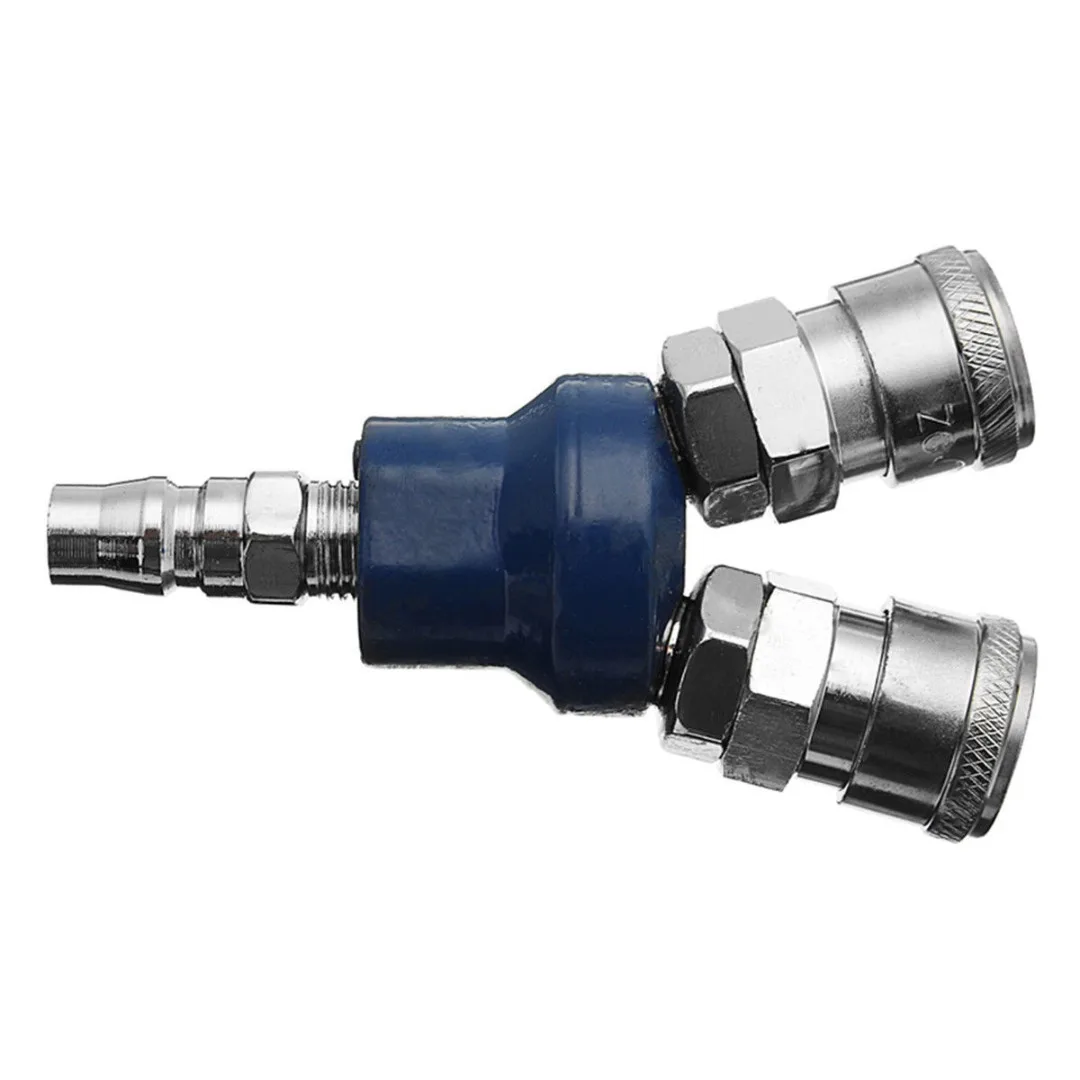 New 2 Way Quick Connector 0.90 Air Compressor Manifold Multi Hose Coupler Fitting Pneumatic Tools Hardware Accessories 9m length air blowing gun blowing gun set for vehicle air compressor pneumatic quick coupler connector socket fitting