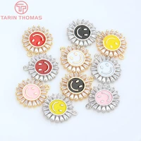 45692pcs 6x18 5mm 24k gold color brass with zircon smiley face charms pendants diy jewelry findings accessories wholesale