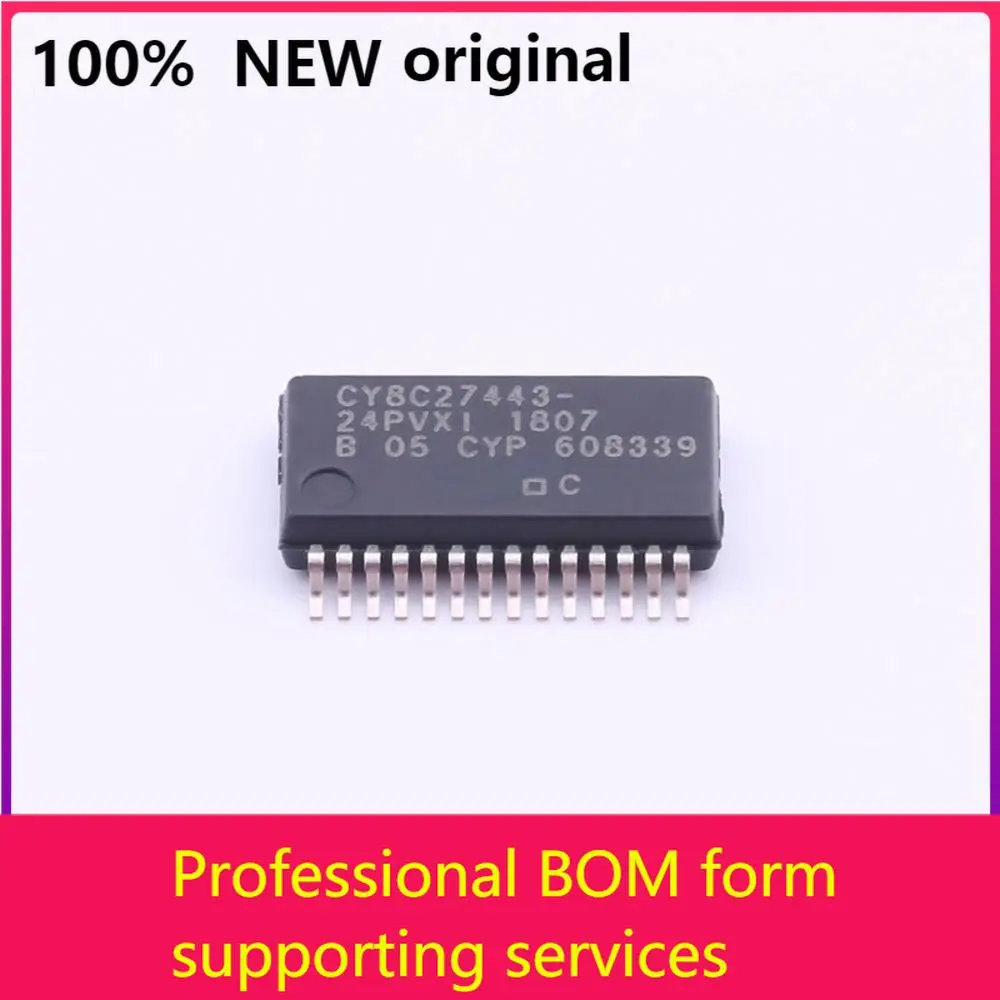 

MCU 8-bit M8C 16KB Flash 3.3V/5V 28-Pin SSOP Tube CY8C27443-24PVXI 100% original