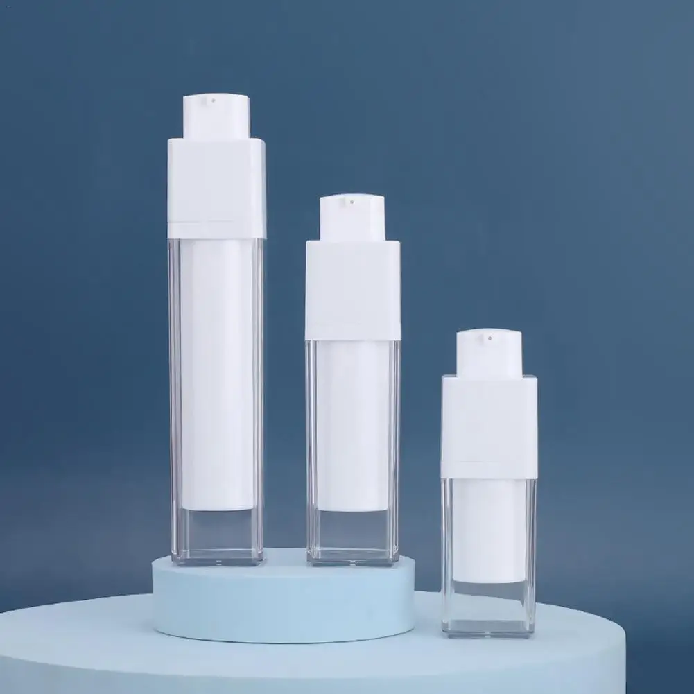 

Вакуумный косметический контейнер F3V8, матовый двухслойный плотный квадратный флакон с помпой для жидкого лосьона, 15 мл, 30 мл, 50 мл, для путешествий