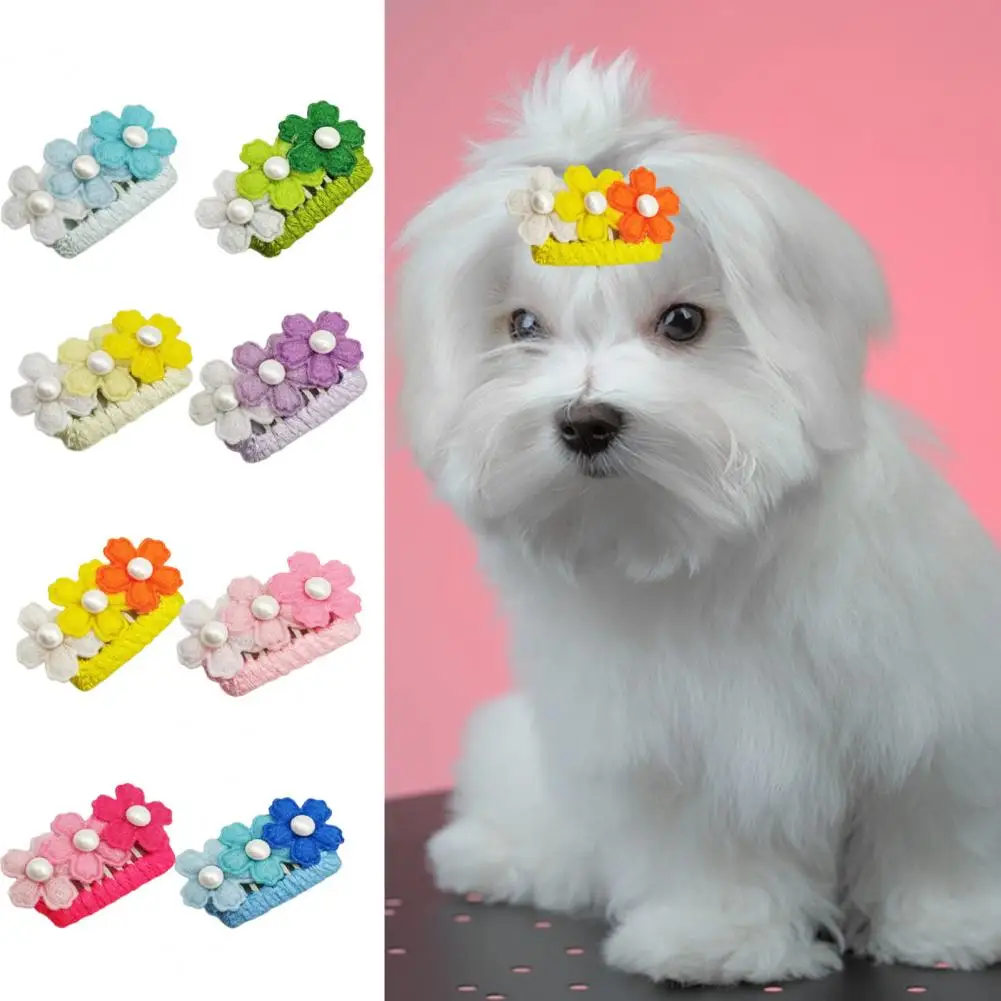 

Excellent Pet Hairpin Bright Color Rust-proof Floral Style Pet Hairpin Beauty Hair Accessories Dog Hair Clip Pet Barrettes