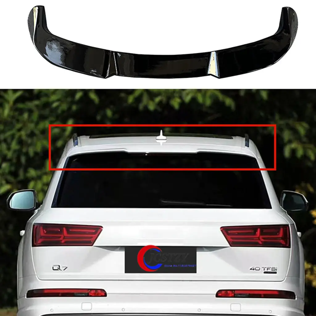 

Задний спойлер на крышу, верхнее крыло для Audi Q7 2016-2019, автомобильные хвостовые верхние крылья, спойлеры, сплиттер, ABS, глянцевый черный, аксессуары для стайлинга автомобилей