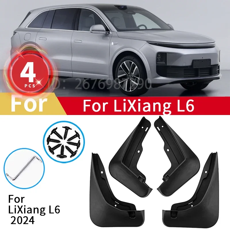 

For LiXiang L6 Li Auto Leading Ideal 2024 4pcs Mudguards Splash Guards MudFlaps Front Rear Fender Auto Protector Car Accessories