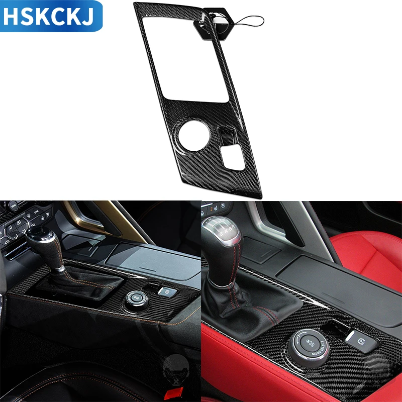 

Для Chevrolet Corvette 2014-2019 ручка переключения передач Панель крышка отделка углеродное волокно украшение интерьера автомобиля Сменные аксессуар...