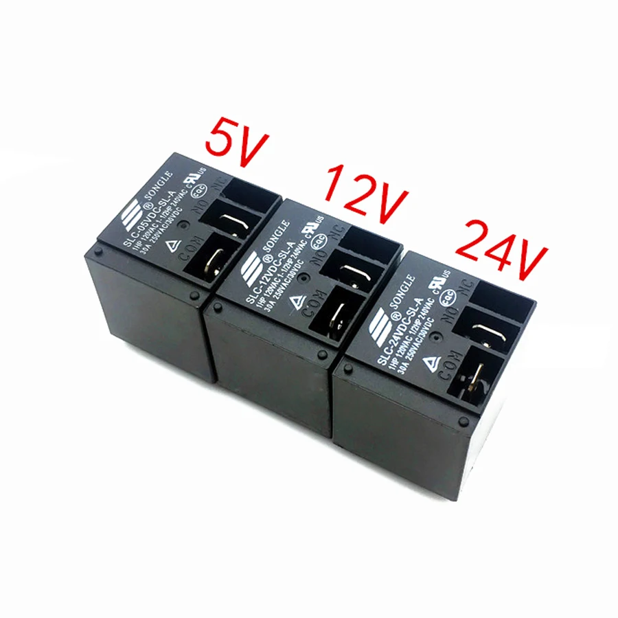 

10 шт./лот SLC-05VDC-SL-A/SLC-12VDC-SL-A 5V 12V 24V 4P 4Pin 30A реле