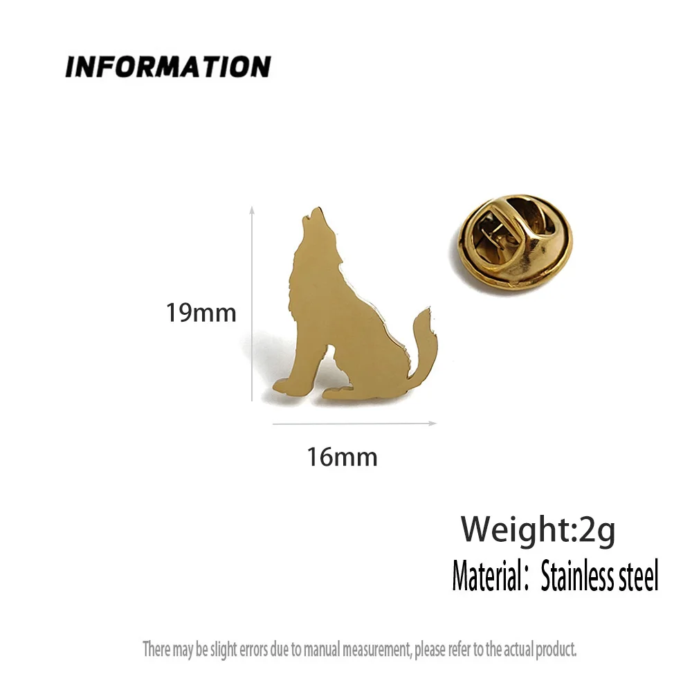Значок с позолоченным изображением воющего одинокого волка женские пуговицы