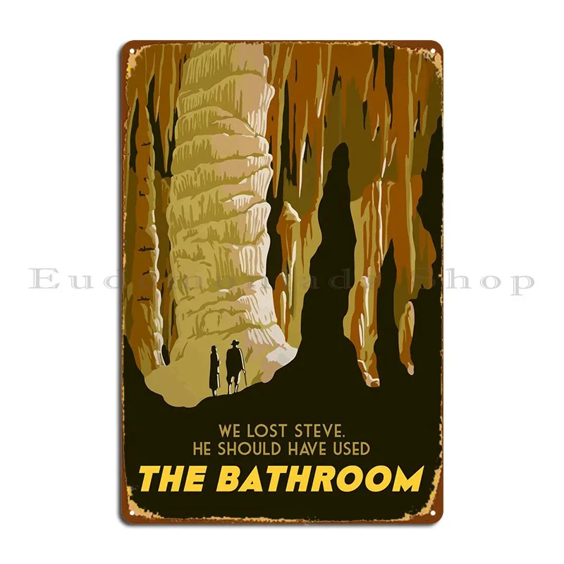 

Забавный металлический плакат для ванной комнаты, пещера каверности, создание знаков, дизайнерский проектирующий Ретро жестяной знак постер