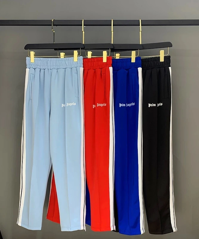 

Palm Angels Striped Side Zip Retro Campus Men's Women's Lounge Pants Free Shipping 10 Colors Available