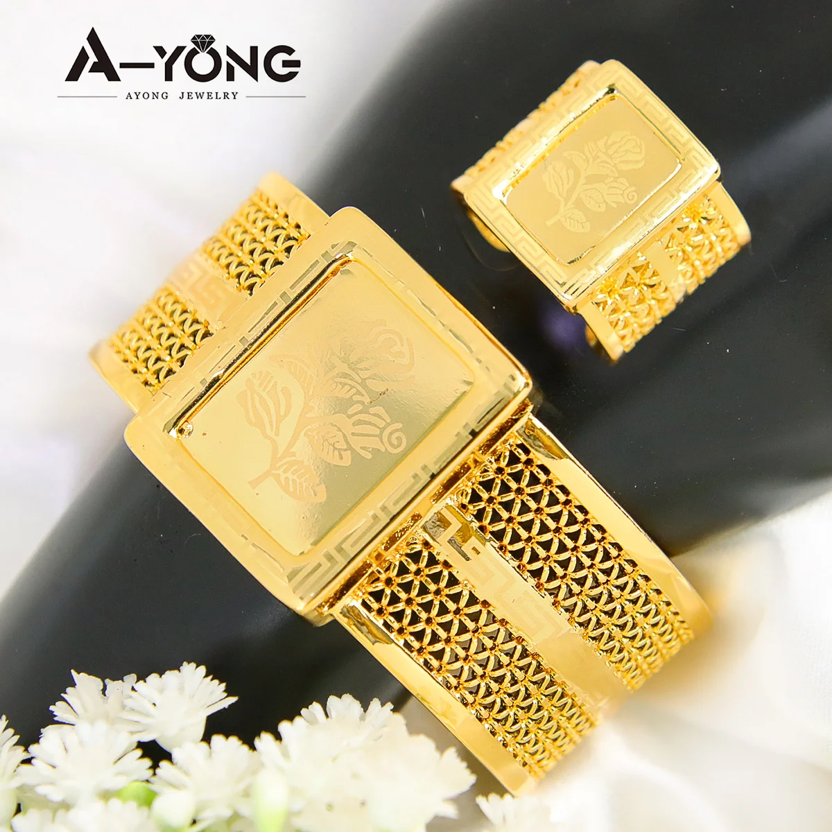 Комплект колец и браслетов с арабскими монетами позолоченные турецкие золотые