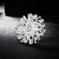 rhinestone flower brooch bouquet clear crystal corsage pins broches gift for women girls wedding party jewelry
