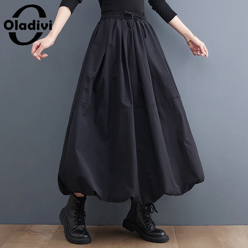 

Oladivi Long Skierts for Women 35 45 55 Years Old Ladies Spring Autumn Skirt Fashion Ladies Casual Loose Oversized Clothing 3256