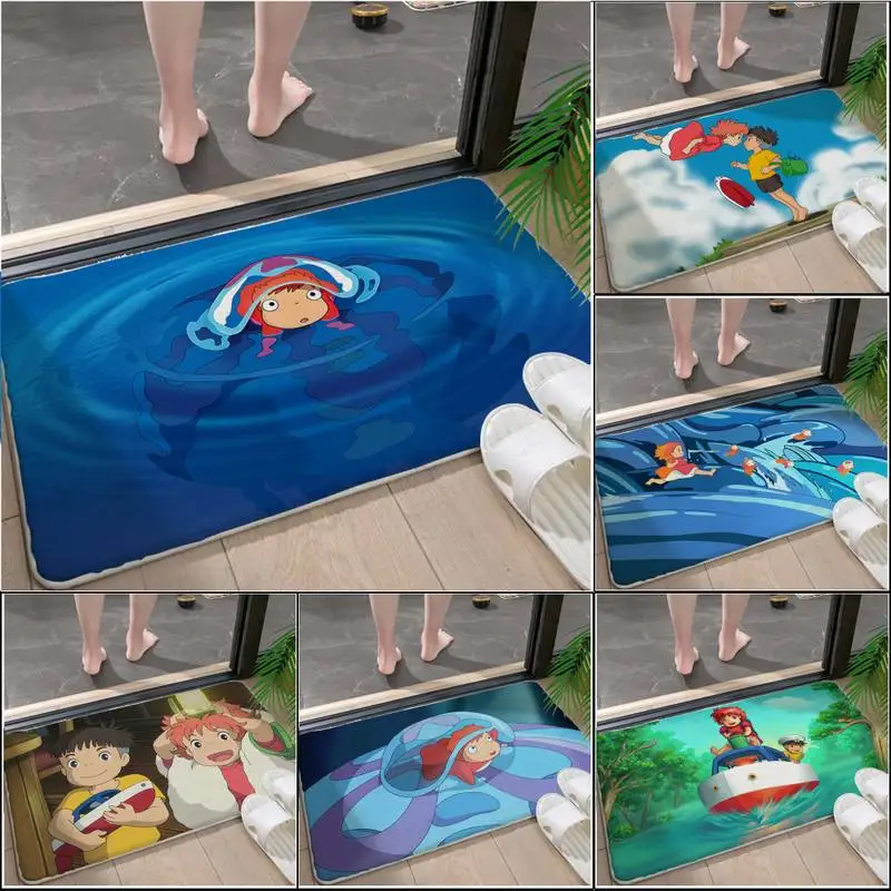 

Ponyo Anime Kitchen Mat Bedroom Living Room Carpet Entrance Doormat Home Hallway Floor Mat Bathroom Anti-Slip Rug